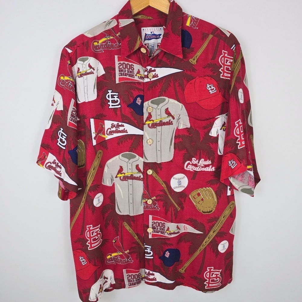 VTG Reyn Spooner St. Louis Cardinals MLB Hawaiian Shirt Rayon Mens M Collector